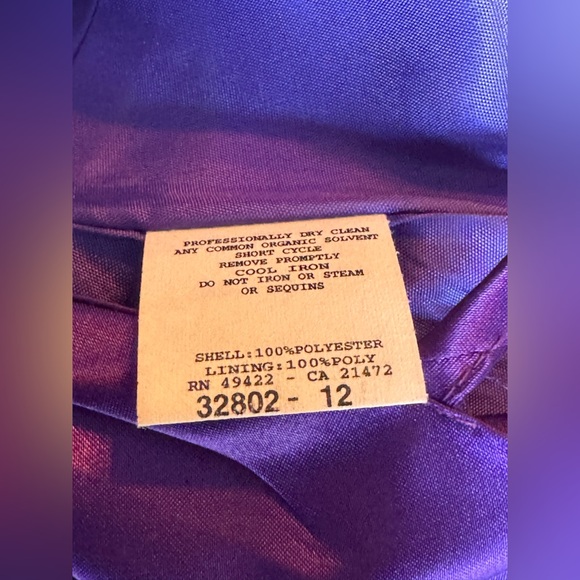 Gunne Sax Jessica McClintock Purple Satin Y2K Mini Dress prom formal semiformal - Picture 9 of 9